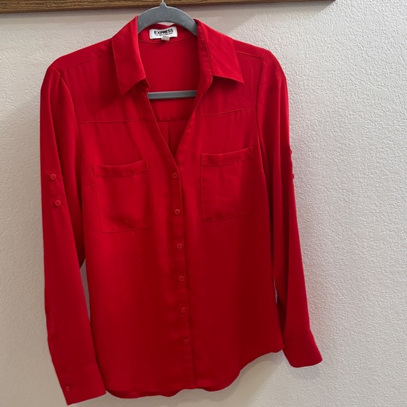 Express Tops - Express Vibrant Red Blouse